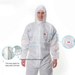 3M 4515一體式白色防靜電防化學防塵噴砂服帶帽，尺寸：L，3M L