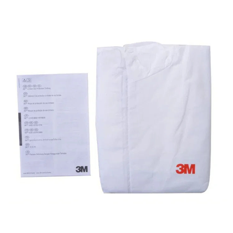 3M 4515一體式白色防靜電防化學防塵噴砂服帶帽，尺寸：L，3M L