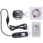 USB 放大鏡 HD 0.3MP 影像感測器 2560x1920P USB 數位顯微鏡，配備 8 顆 LED 與專業支架