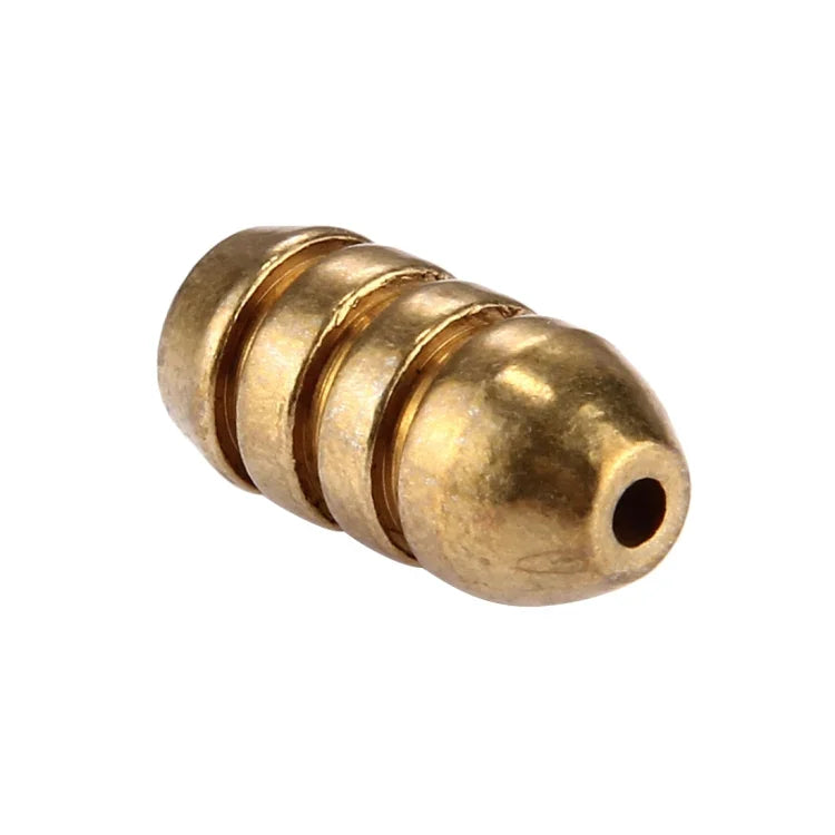 4g Threaded Copper Bullet Fishing Sinker Fishing Weights Soft lure Accessory, 4g