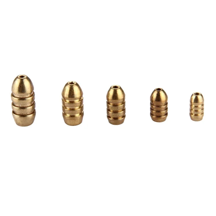 4g Threaded Copper Bullet Fishing Sinker Fishing Weights Soft lure Accessory, 4g