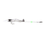 Luminous Shrimp Shape Fishing Lures Artificial Fishing Bait with Hook, Length: 7cm, White Black