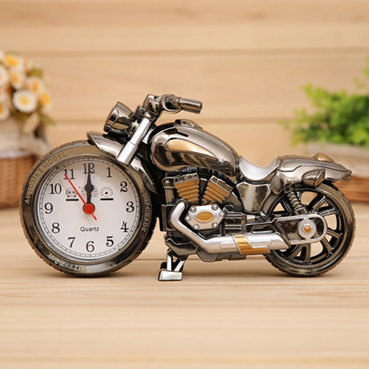 卡通摩托車鬧鐘臥室塑料指針鬧鐘，尺寸：23*13*6cm，金色，金色，紅色，黑色，金色，黑色