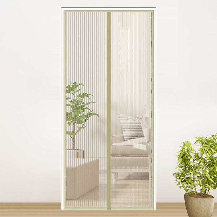 磁性門簾防蚊紗門簾，尺寸：210x100cm，尺寸：210x100cm（黑色），尺寸：210x100cm（咖啡色），尺寸：210x100cm（米色），尺寸：210x100cm（白色）