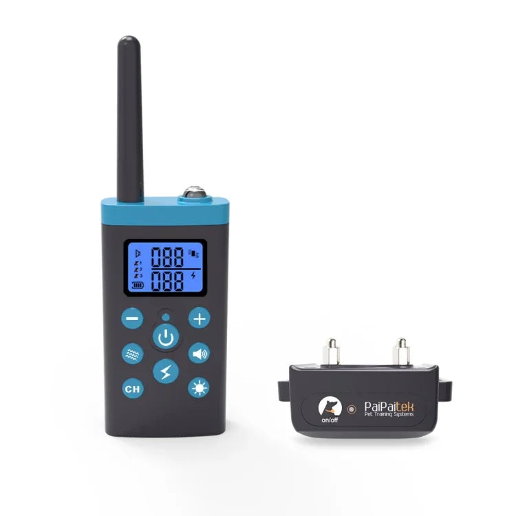 自動防吠項圈寵物訓練控制系統 + 電擊 PU 皮革項圈 適用狗，PD525