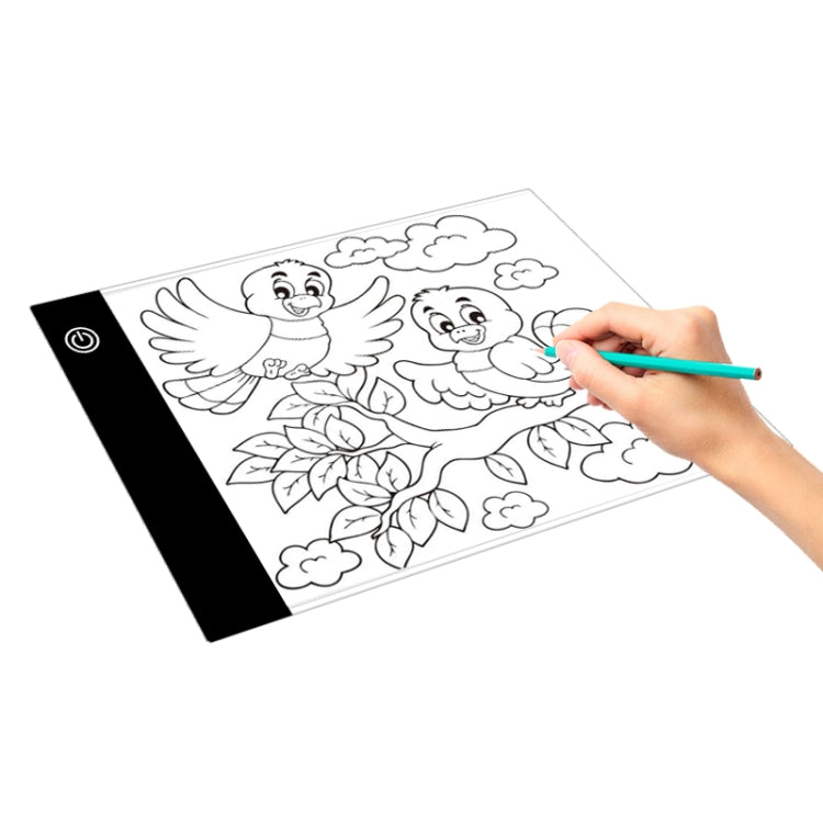 A5 尺寸超薄 USB 三段亮度可調壓克力描圖板，動漫素描繪圖板，附 USB 線與插頭，A5 尺寸附 USB 線與插頭