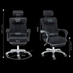 RC-10-1 Computer Chair Office Chair Home Esports Net Cloth Lifted Rotated Footrest Reclining Chair with Steel Feet, With Steel Feet/Footrest