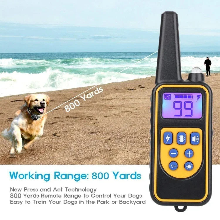 880-2 800 碼可充電遠端控制項圈狗訓練裝置防吠裝置，880-2 黑色，880-2 黑+橙色