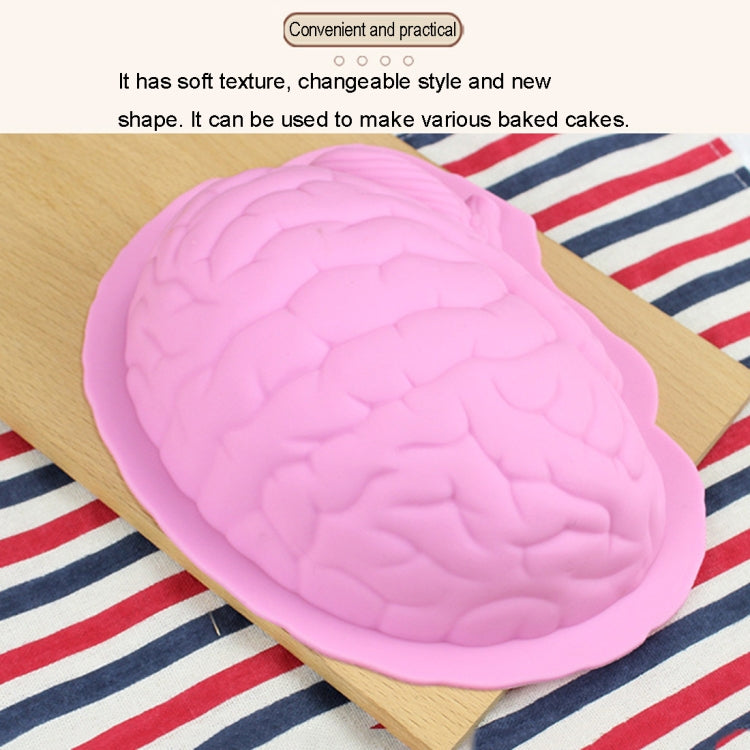 人體大腦形矽膠烘焙萬聖節蛋糕模布丁甜點模，大腦形