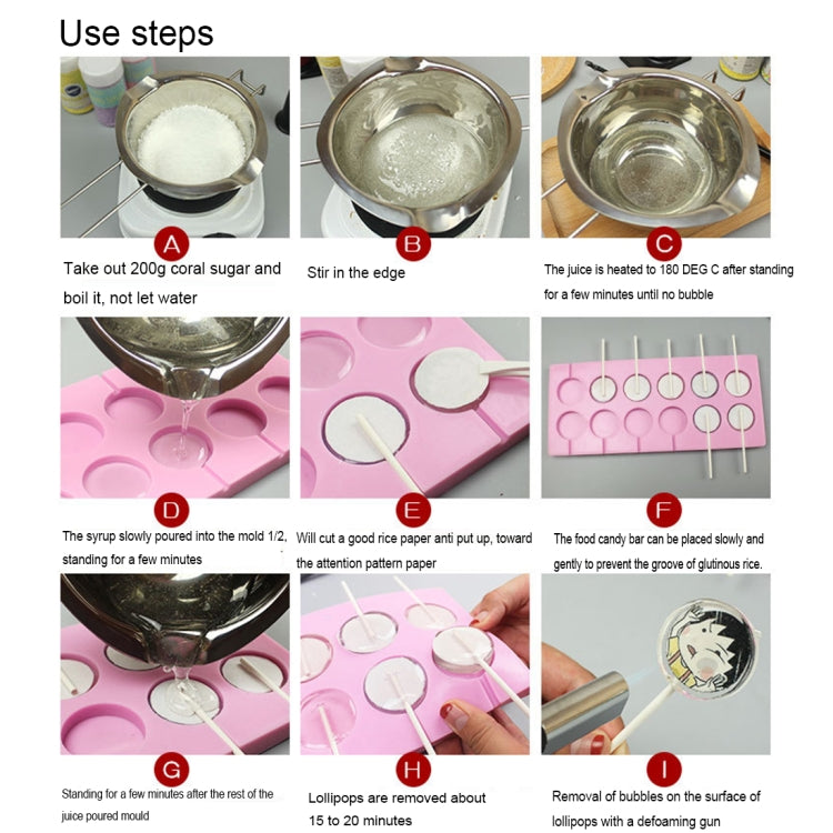 12容量DIY矽膠巧克力模（棒棒糖形），牛形，棒棒糖形