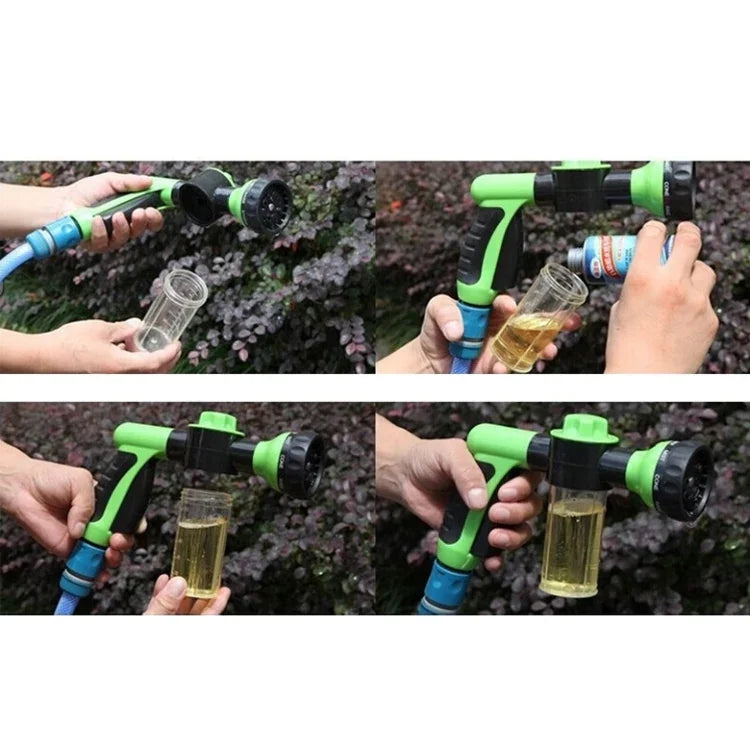 多功能汽車泡沫水槍花園澆水工具寵物淋浴灑水器，隨機顏色發貨，無水管，水槍