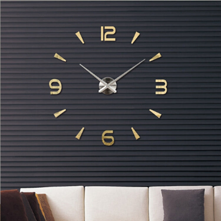 臥室家居裝飾無框3D鏡面大型DIY牆貼靜音鐘，尺寸：100*100厘米，3M013S（黑色），3M013S（金色），3M013S（銀色）
