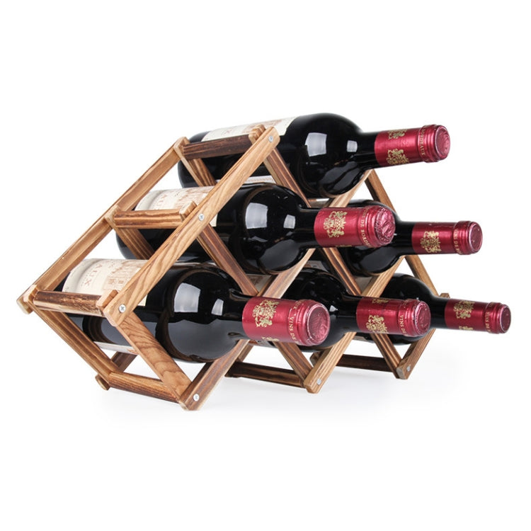 6瓶架可折疊酒架木製酒架廚房酒吧展示架，6瓶