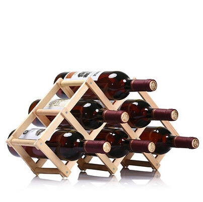 6瓶架可折疊酒架木製酒架廚房酒吧展示架，6瓶