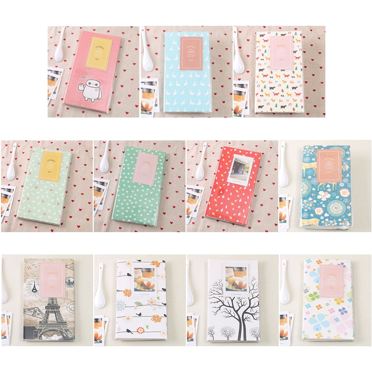 3 吋 DIY 創意插入式迷你精美相冊，四葉草圖案，多樹乾燥圖案，森林鹿圖案，鐵塔圖案，小燕子圖案，大白圖案