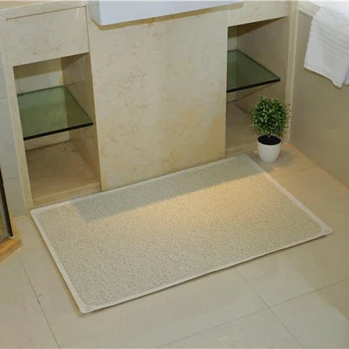 Rectangular Bathroom Bathtub Mildew Stain Resistant PVC Anti-skid Household Foot Pad Carpet, Size: 70cm x 40cm (White), 70cm x 40cm