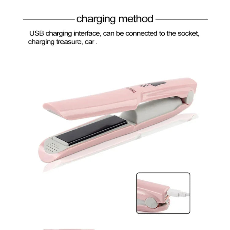 無線迷你USB充電直髮器捲髮器雙用髮夾