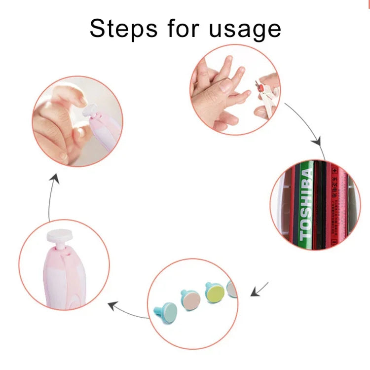 6合1嬰兒指甲剪修剪器美甲電動磨甲工具套裝