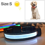 中大型犬寵物太陽能+USB充電LED燈項圈，頸圍尺寸：S，35-40cm，尺寸：S