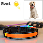中大型犬寵物太陽能+USB充電LED燈項圈，頸圍尺寸：L，50-60cm，尺寸：L
