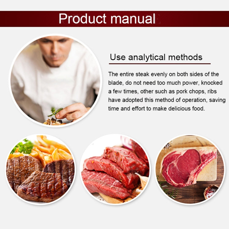 48針超尖銳不鏽鋼刀片肉類嫩化器，適用雞肉、牛排、牛肉、豬肉、魚肉，15x11.3x3.5cm