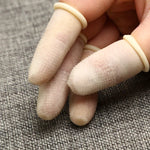 100片/包防靜電防滑耐用指尖乳膠防護手套，尺寸：M，2.6*6.3cm，尺寸：M，2.6*6.3cm