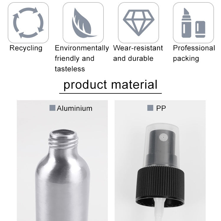 可重填玻璃細霧噴霧瓶 鋁瓶，100ml，100ml