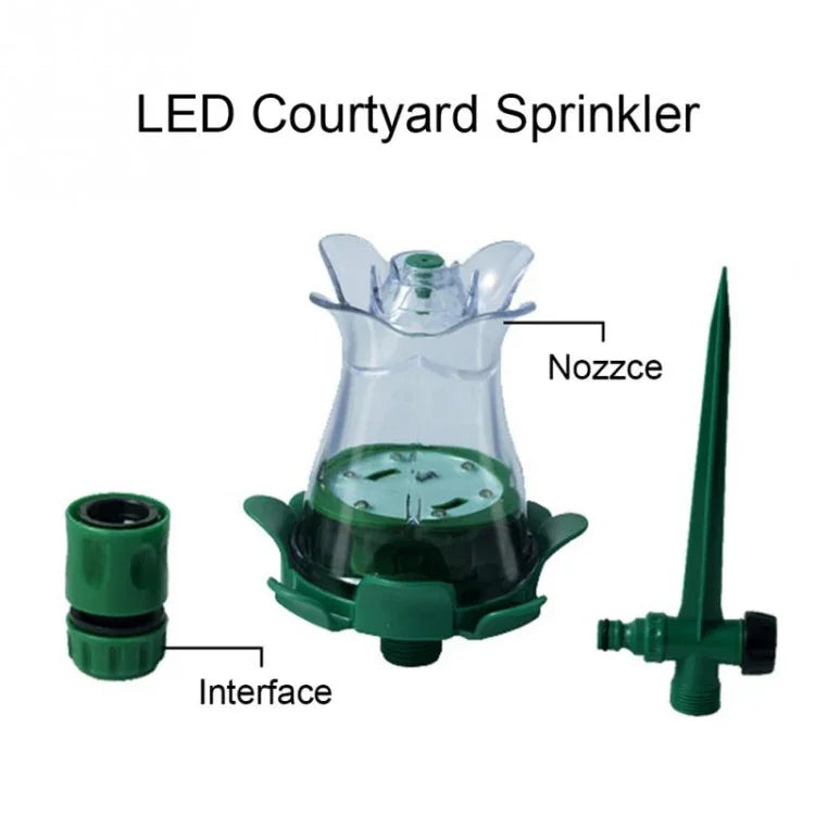 LED發光草坪灑水器自動灑水花園戶外灌溉噴嘴，LED草坪灑水器