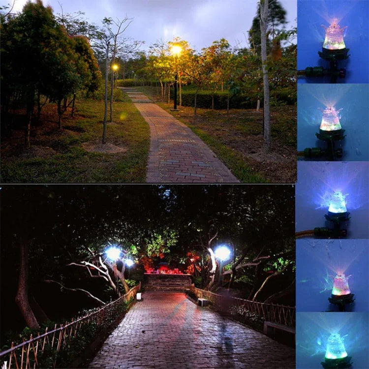 LED發光草坪灑水器自動灑水花園戶外灌溉噴嘴，LED草坪灑水器