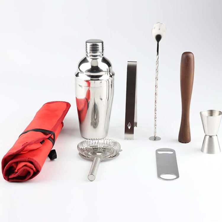 8合1不銹鋼酒類雞尾酒搖酒器工具套裝附布袋，容量：350ml，350ml
