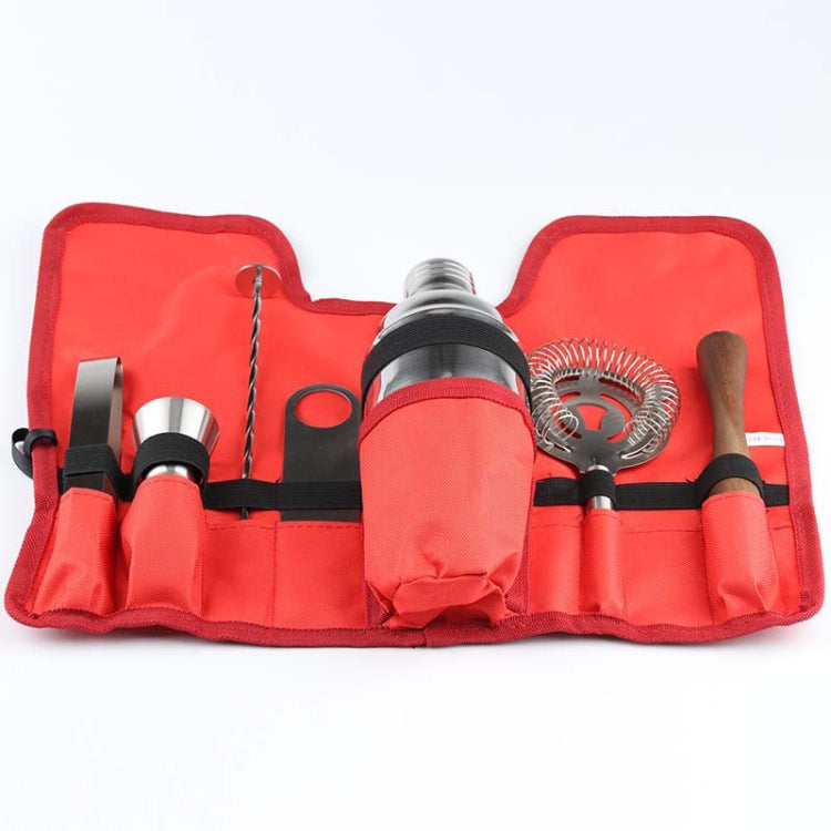 8合1不銹鋼酒類雞尾酒搖酒器工具套裝附布袋，容量：350ml，350ml