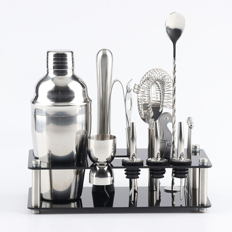 18合1雞尾酒搖酒器工具套裝 帶亞克力底座，容量：550ml，550ml