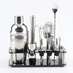 18合1雞尾酒搖酒器工具套裝附亞克力底座，容量：750ml，750ml