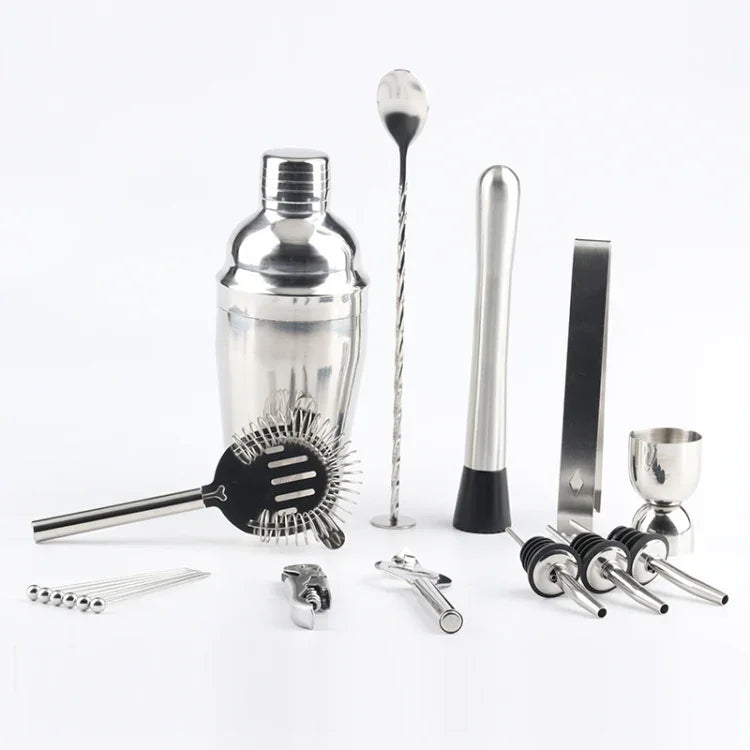 18合1雞尾酒搖酒器工具套裝附亞克力底座，容量：750ml，750ml