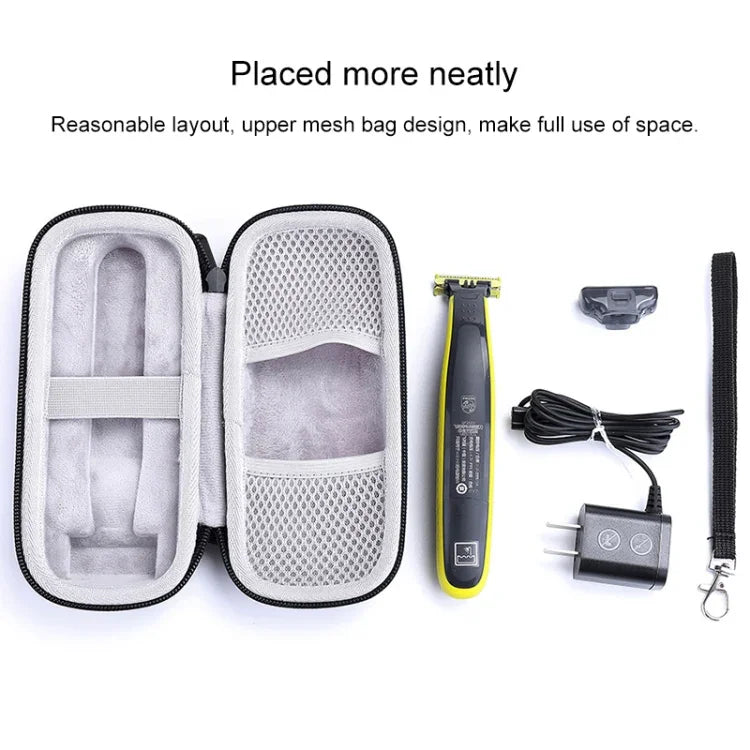 便攜EVA防震袋 剃鬚刀收納袋帶繩 適用Philips OneBlade，適用Philips OneBlade