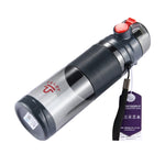 Teloy TNY-9601 650ML 便攜翻蓋太空杯瓶，適用水溫：﹣20 ~ 120攝氏度，TNY-9601（深灰+紅）