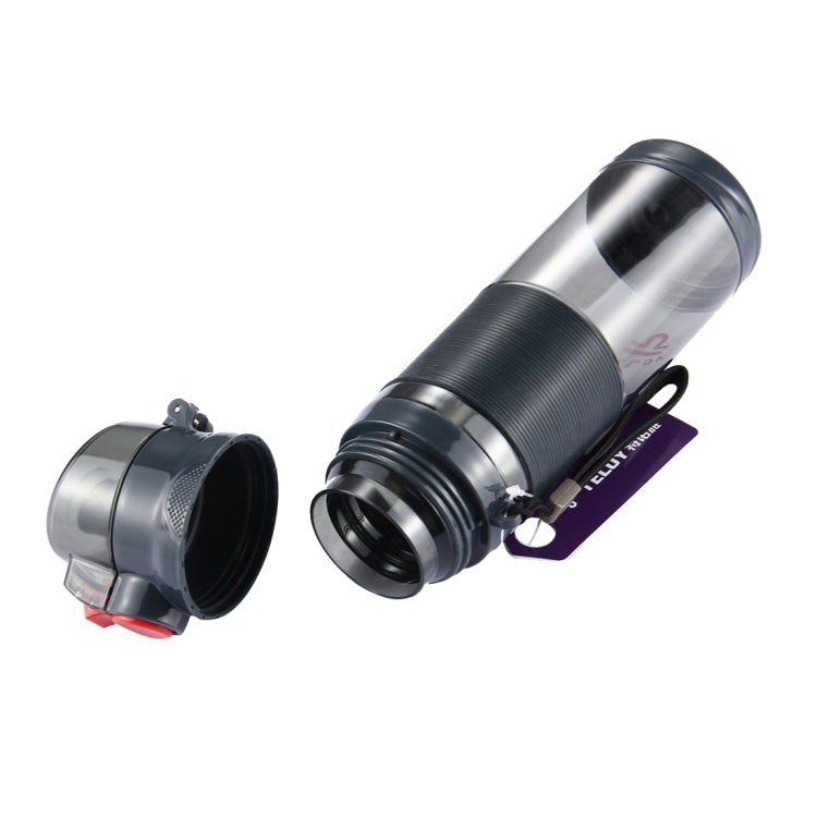 Teloy TNY-9601 650ML 便攜翻蓋太空杯瓶，適用水溫：﹣20 ~ 120攝氏度，TNY-9601（深灰+紅）