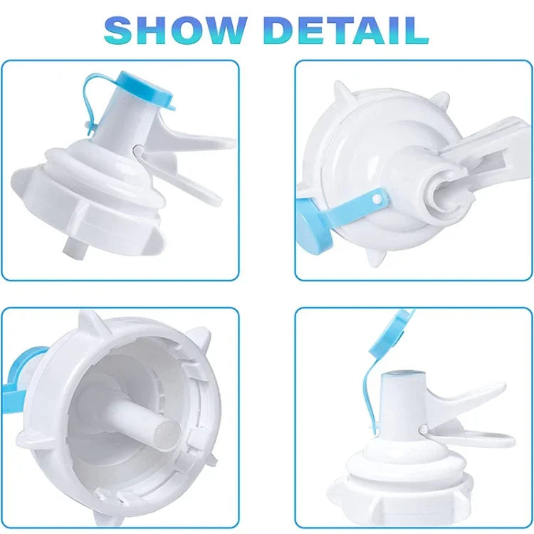 PP水瓶水龍頭分配閥，適用於55mm皇冠瓶口，附防塵蓋，水龍頭分配閥
