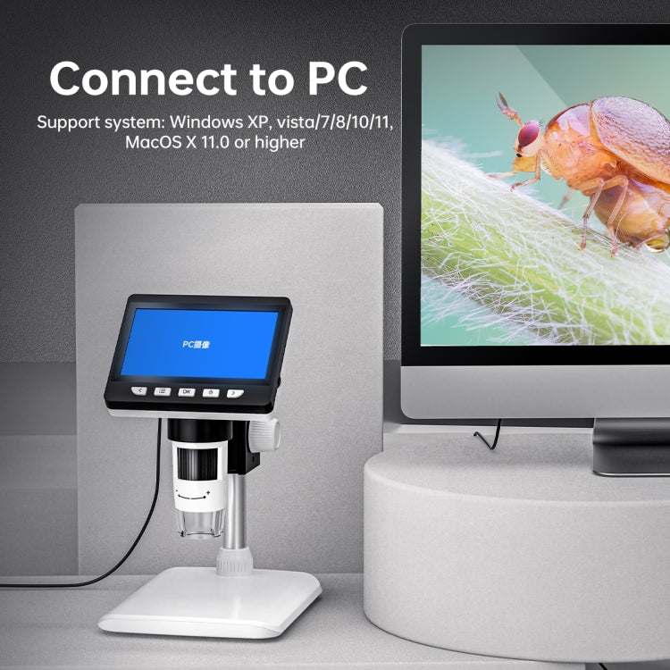 50倍-1000倍1080P便攜電子數字桌面顯微鏡帶LED燈，HC5230
