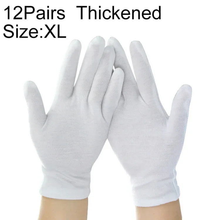 12雙純棉加厚工作手套，尺寸：XL，加厚，尺寸：XL