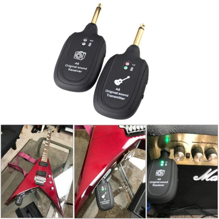 吉他無線發射接收器 A8 電吉他無線連接系統拾音器，吉他無線發射器