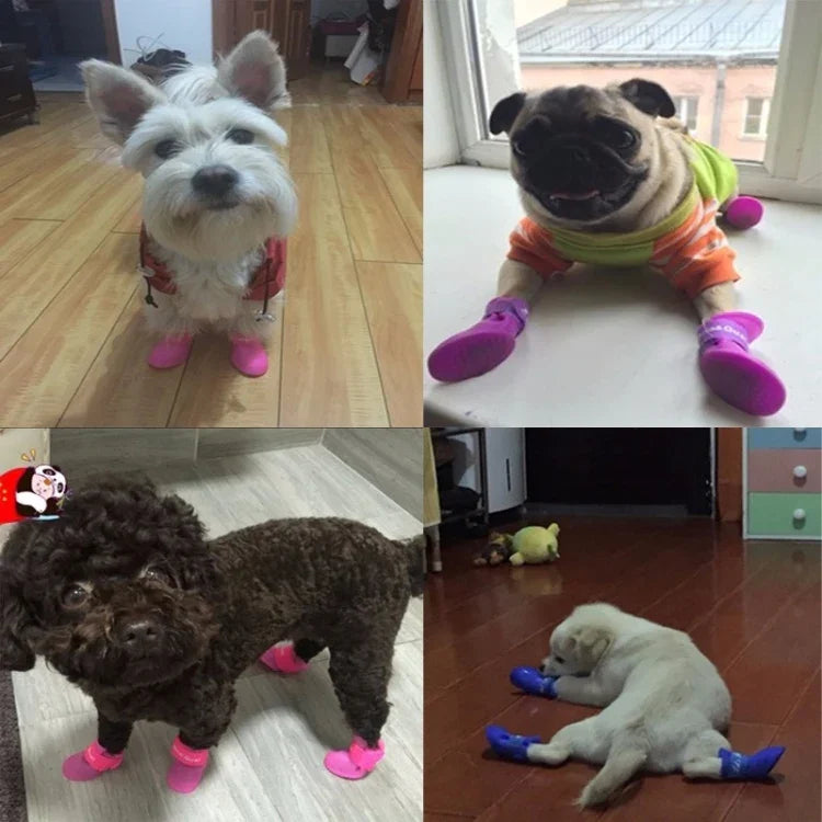 Lovely Pet Dog Shoes Puppy Candy Color Rubber Boots Waterproof Rain Shoes, M, Size:  5.0 x 4.0cm, Size: M 5.0 x 4.0cm, Size: 5.0 x 4.0cm