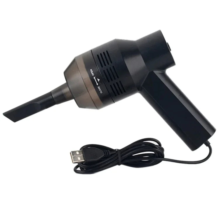 HK-6019A 3.5W便攜USB強力吸塵清潔器，電腦鍵盤刷嘴吸塵器手持清潔套件，適用筆記型電腦/寵物，USB線長1.8米，DC 5V（黑色）