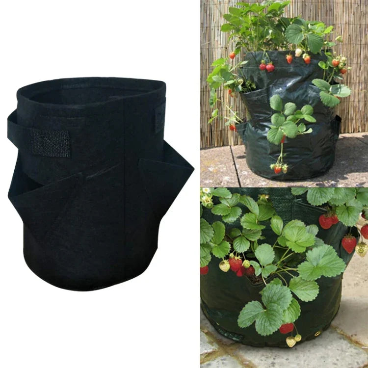 6口袋26L / 7加侖無紡布草莓種植袋，尺寸：30X35cm，尺寸：30X35cm