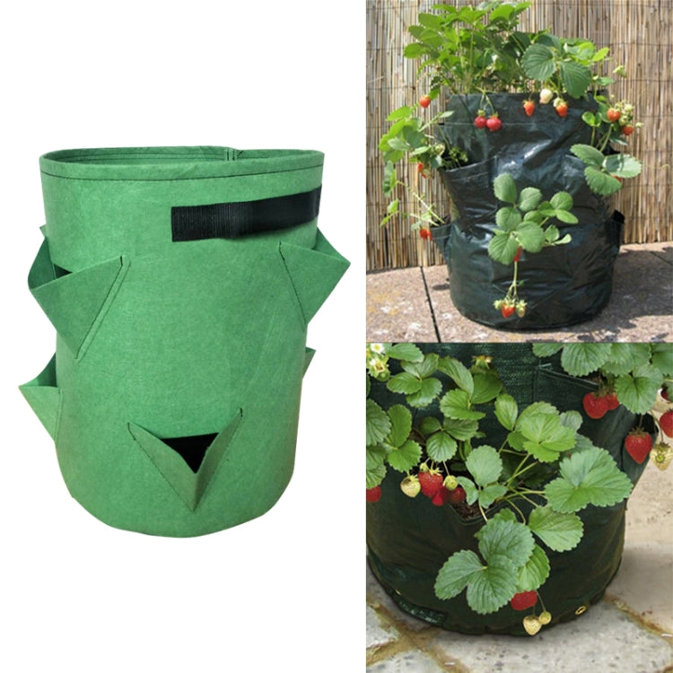 6口袋26L / 7加侖無紡布草莓種植袋，尺寸：30X35cm，尺寸：30X35cm
