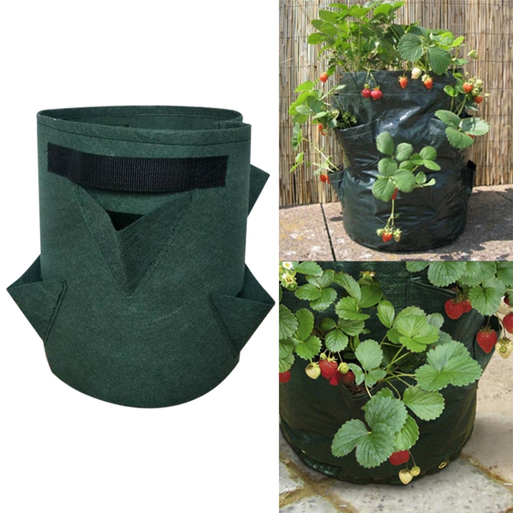 6口袋26L / 7加侖無紡布草莓種植袋，尺寸：30X35cm，尺寸：30X35cm