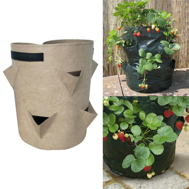 6口袋26L / 7加侖無紡布草莓種植袋，尺寸：30X35cm，尺寸：30X35cm