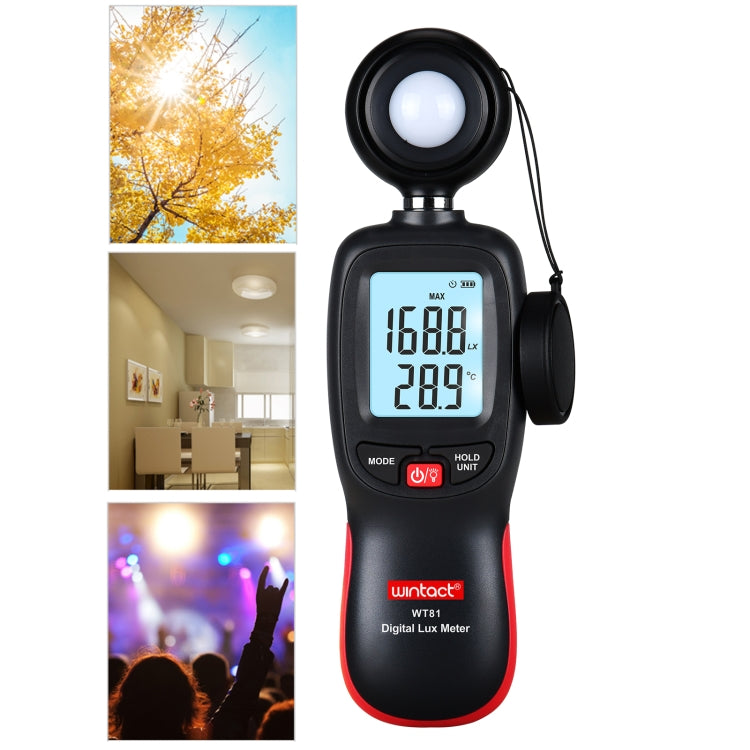 Wintact WT81數字光照度計，適用工廠/學校/家庭多種場合，量程：0-200,000 Lux