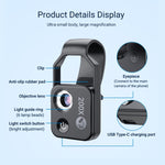 APEXEL APL-MS002BK 200X高清通用便攜式手機顯微鏡附LED燈，APL-MS002BK