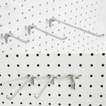 10 件超市服裝店掛板掛鉤板孔板，孔距：2.5cm，長度：5cm，線徑：3.3mm，長度：5cm